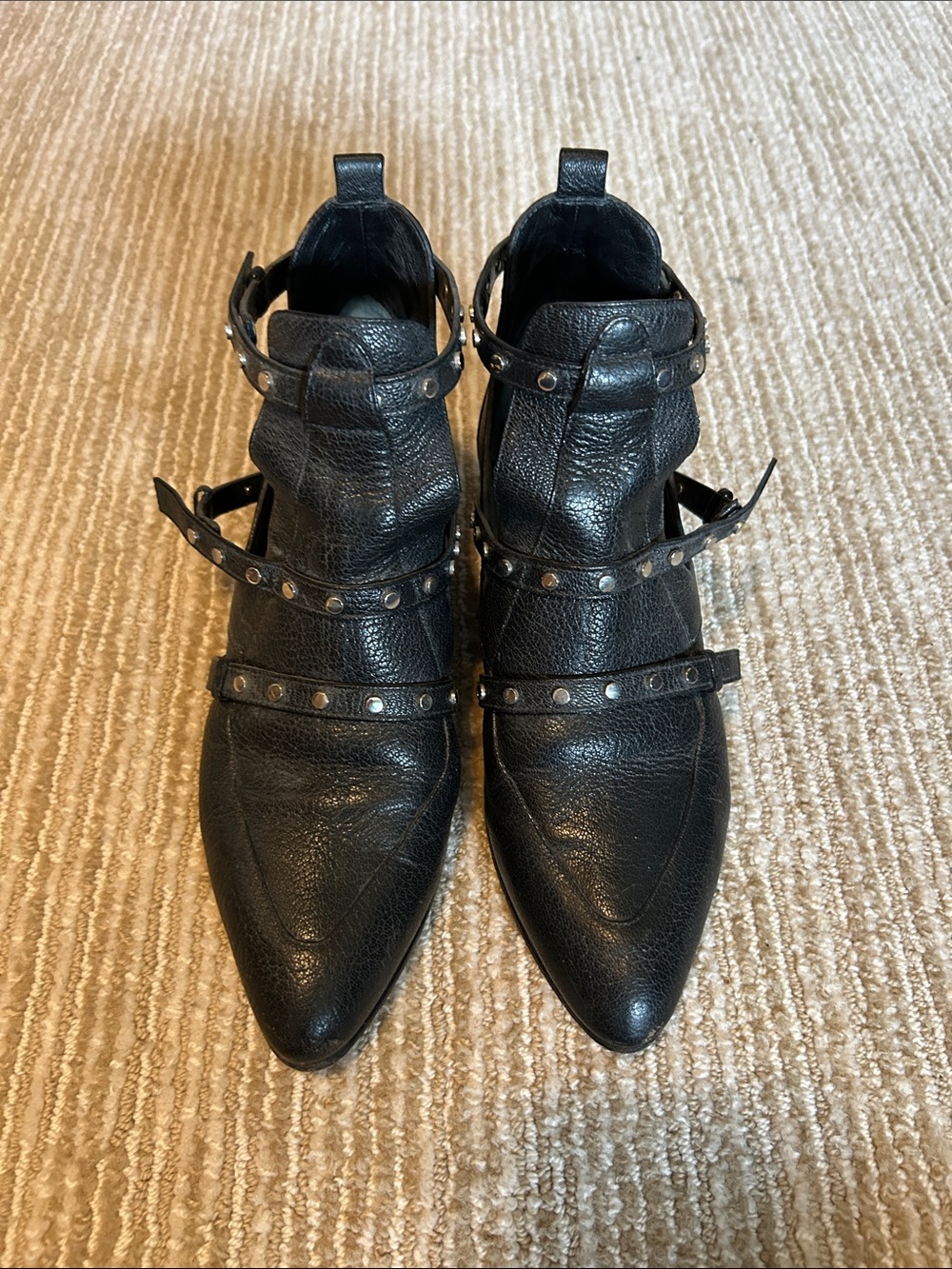 Jimmy Choo Studded Black Pointed Women’s Ankle Boots, size 37